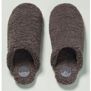 Anthropologie Danika Gray Faux Fur Slide Slippers